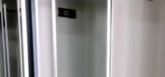 kav push pull mirror for wardrobe with intelligent induction light