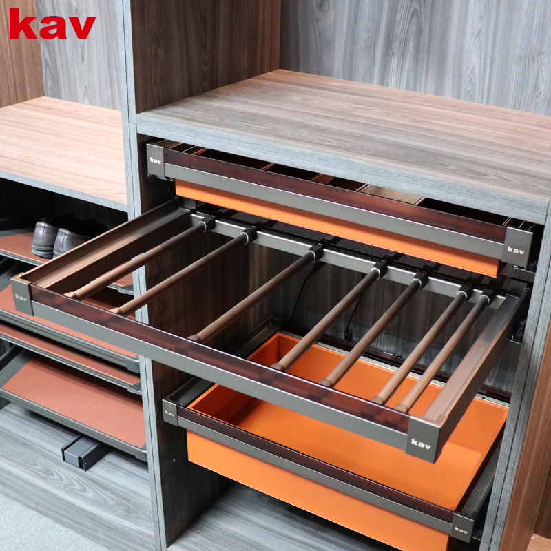 AU1501 soft close retractable pants rack closet accessories  multi-function hous