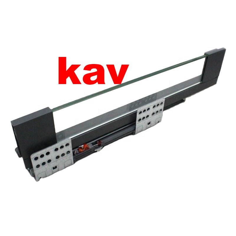 E660H07-151 Transparent Glass Sided Panel Slim Soft Close Drawer System Slim Dou