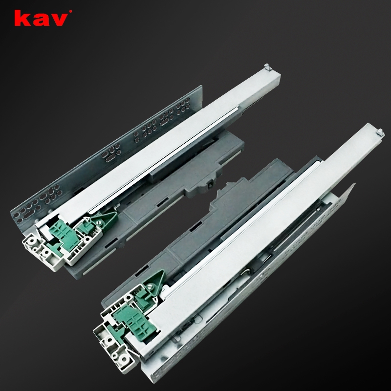 553BHFI-3D Full extension soft close drawer runners and push open undermount dra