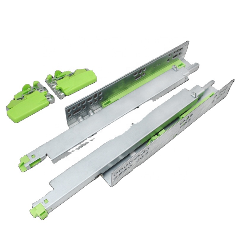 663FLI kav push open concealed slide 3 folds undermount slide runner rail with f