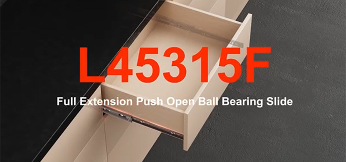full extension push open ball bearing slide