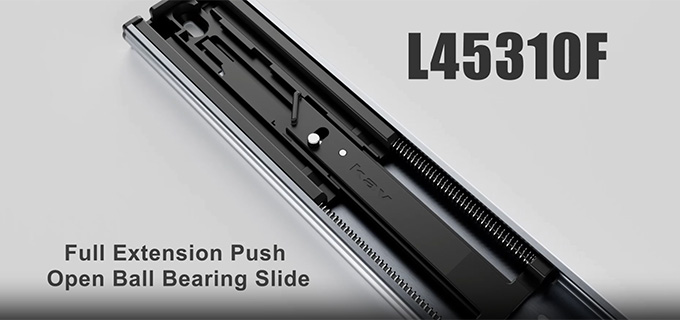 full extension push open ball bearing slide