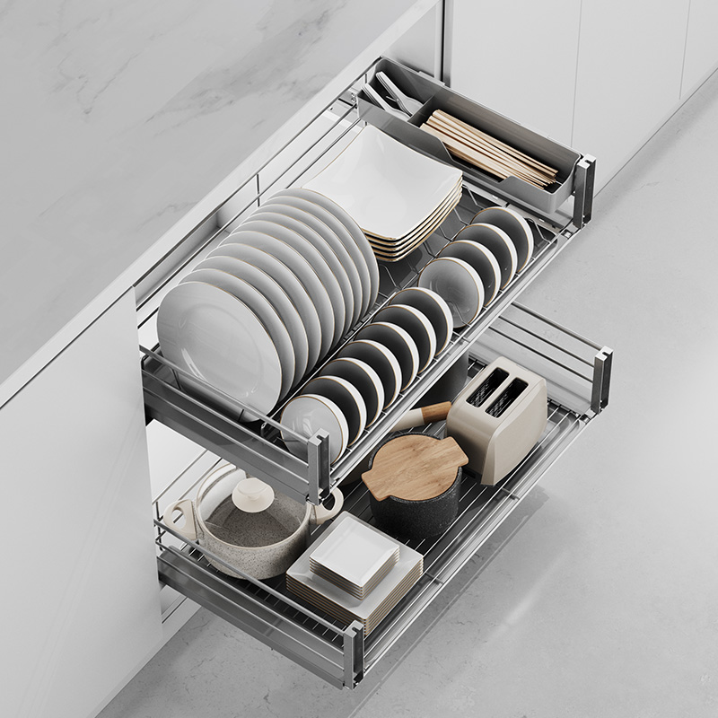 DY018 Prago·Nano Kitchen Multi-Function Bowl&Dish Pull Out Basket