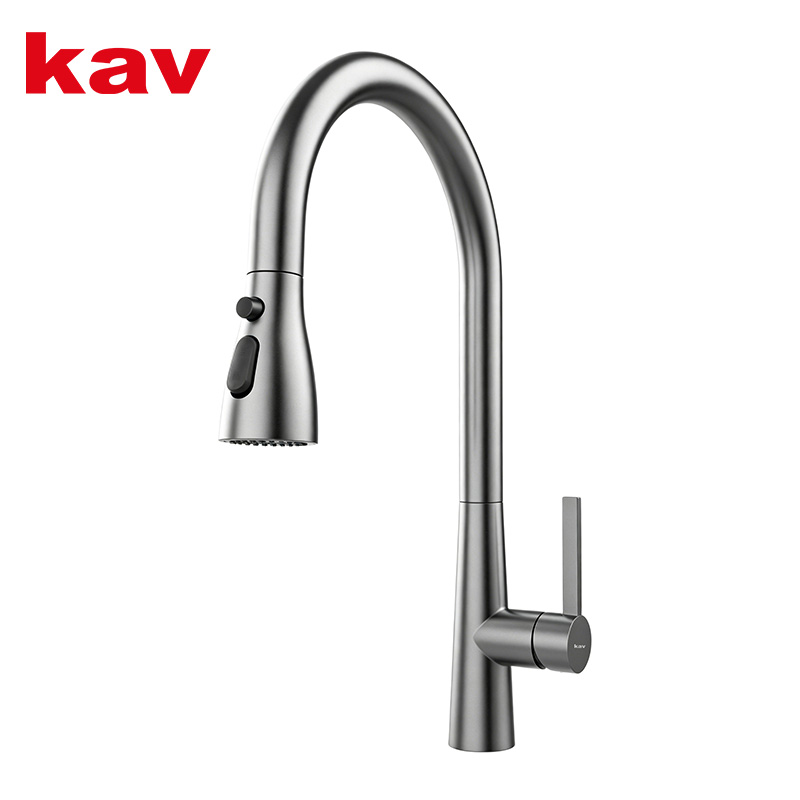 AF-EAME  Lead-Free 304 Stainless Steel Spring Pull-Down Kitchen Faucet Single Ho